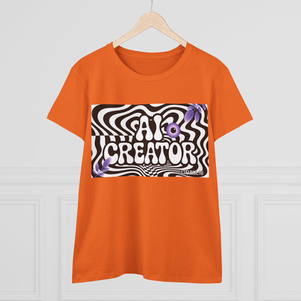 AI Creator  "Optic Loop" Women's Midweight Cotton Tee