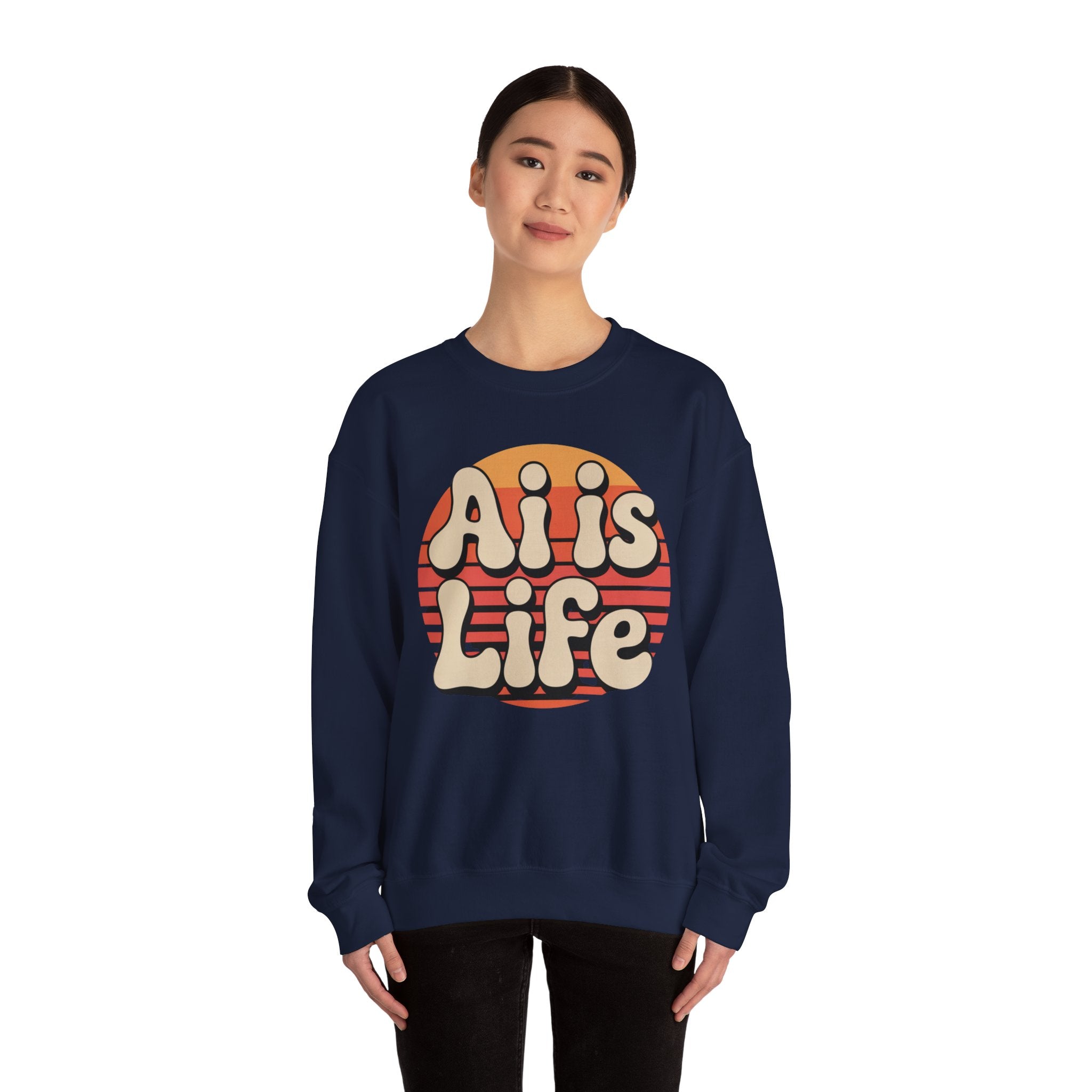AI is Life "SUNSET CIRCUITRY" Unisex Heavy Blend™ Crewneck Sweatshirt
