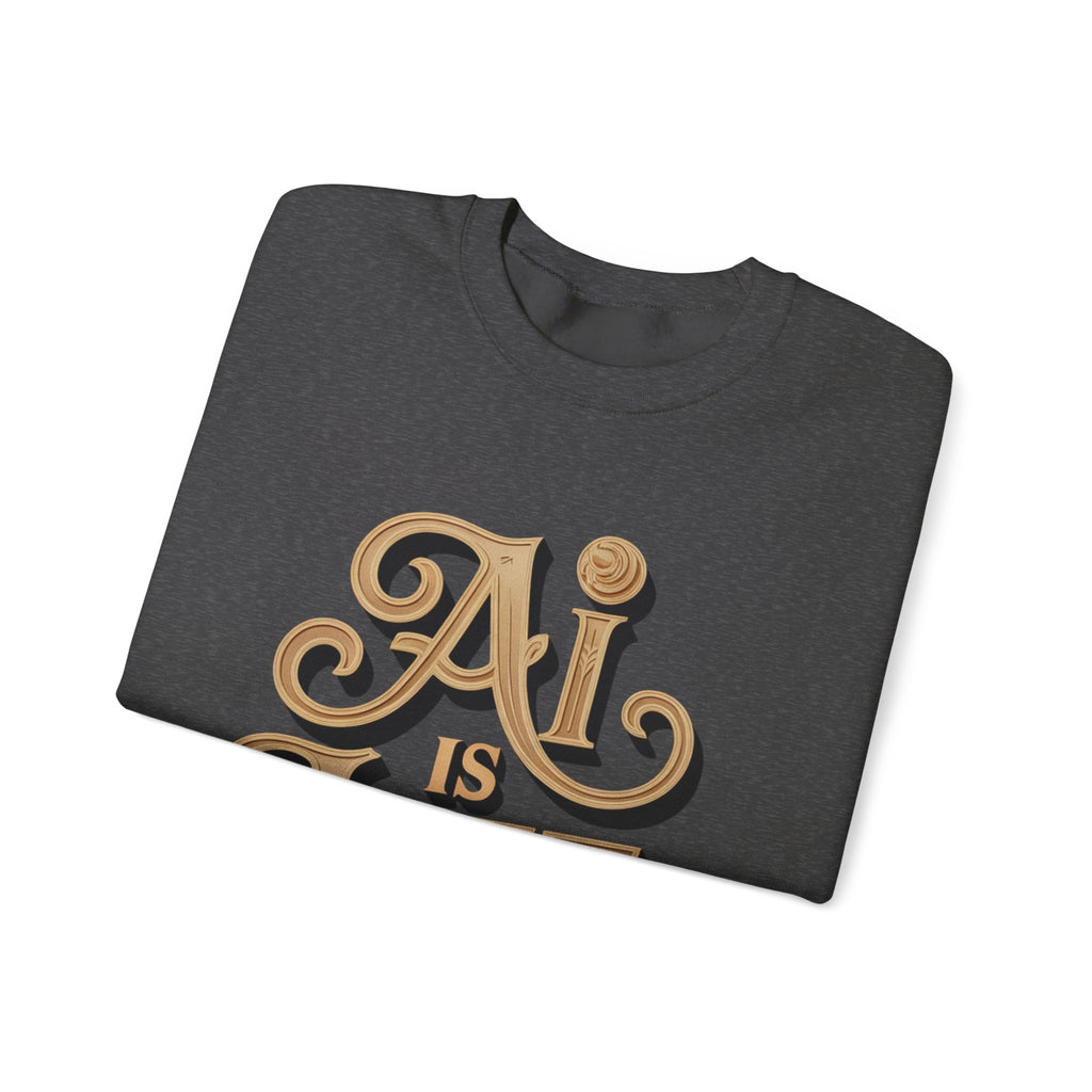 AI IS LIFE  "Golden Neuralwave"  Unisex Heavy Blend™ Crewneck Sweatshirt