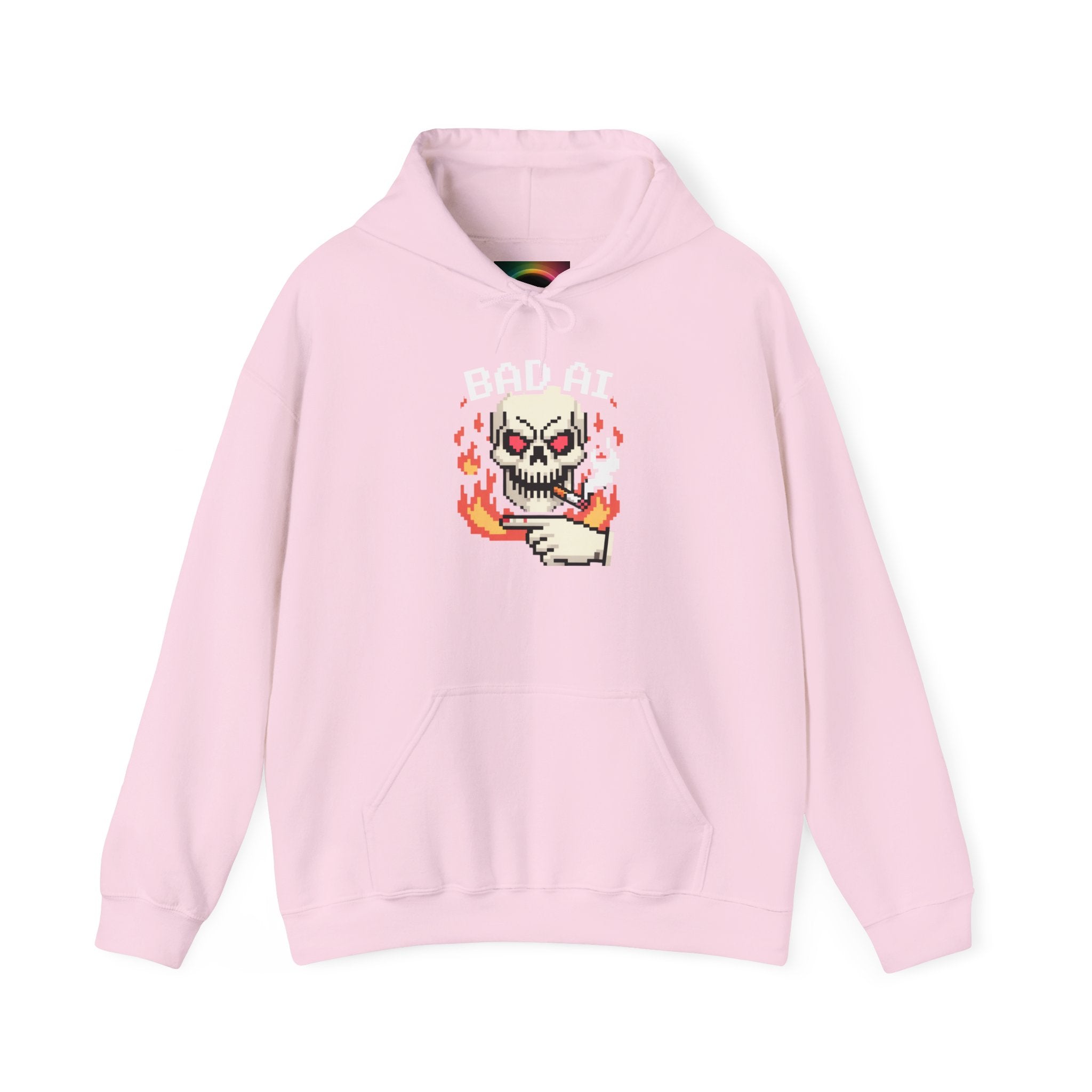 Bad AI Skull Hoodie — "CYBER BONE COMMAND"Hooded Sweatshirt