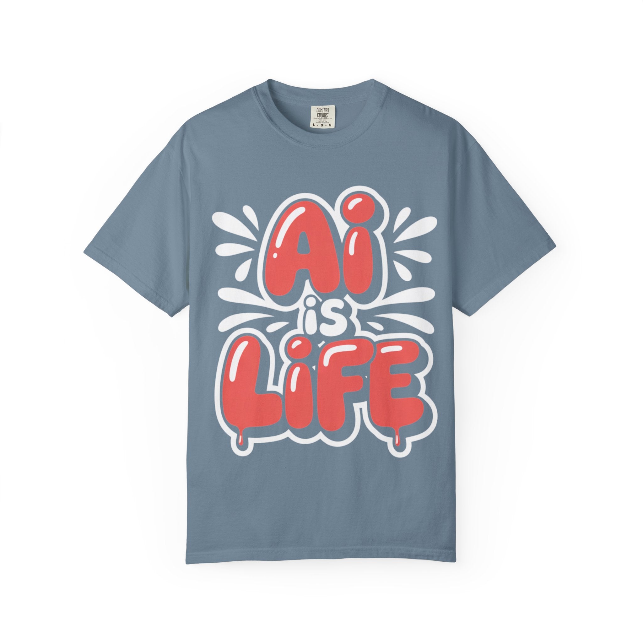 AI IS LIFE  " Neural Pop " Unisex Garment-Dyed T-shirt