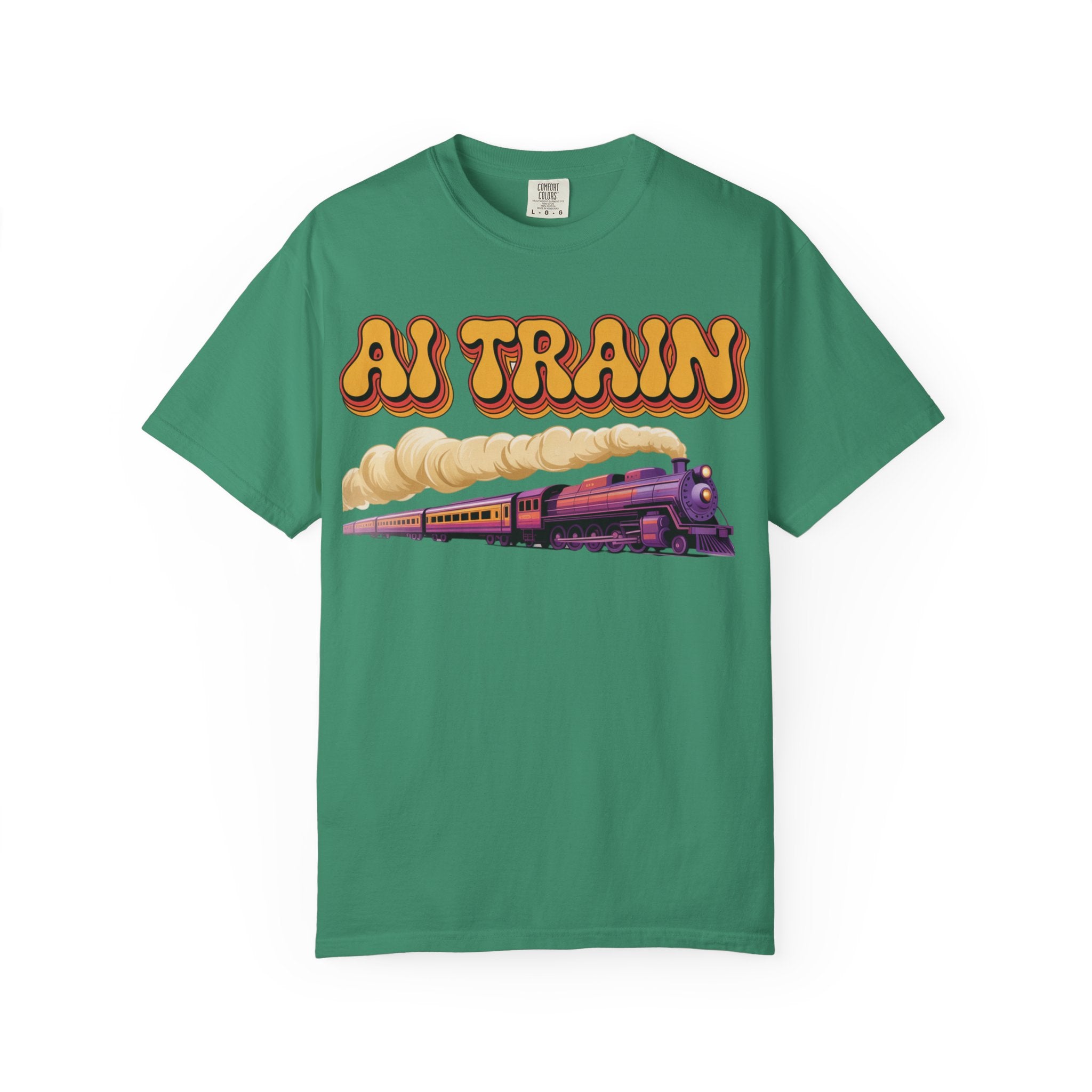 AI TRAIN  "Quantum Rail System" Unisex Garment-Dyed T-shirt