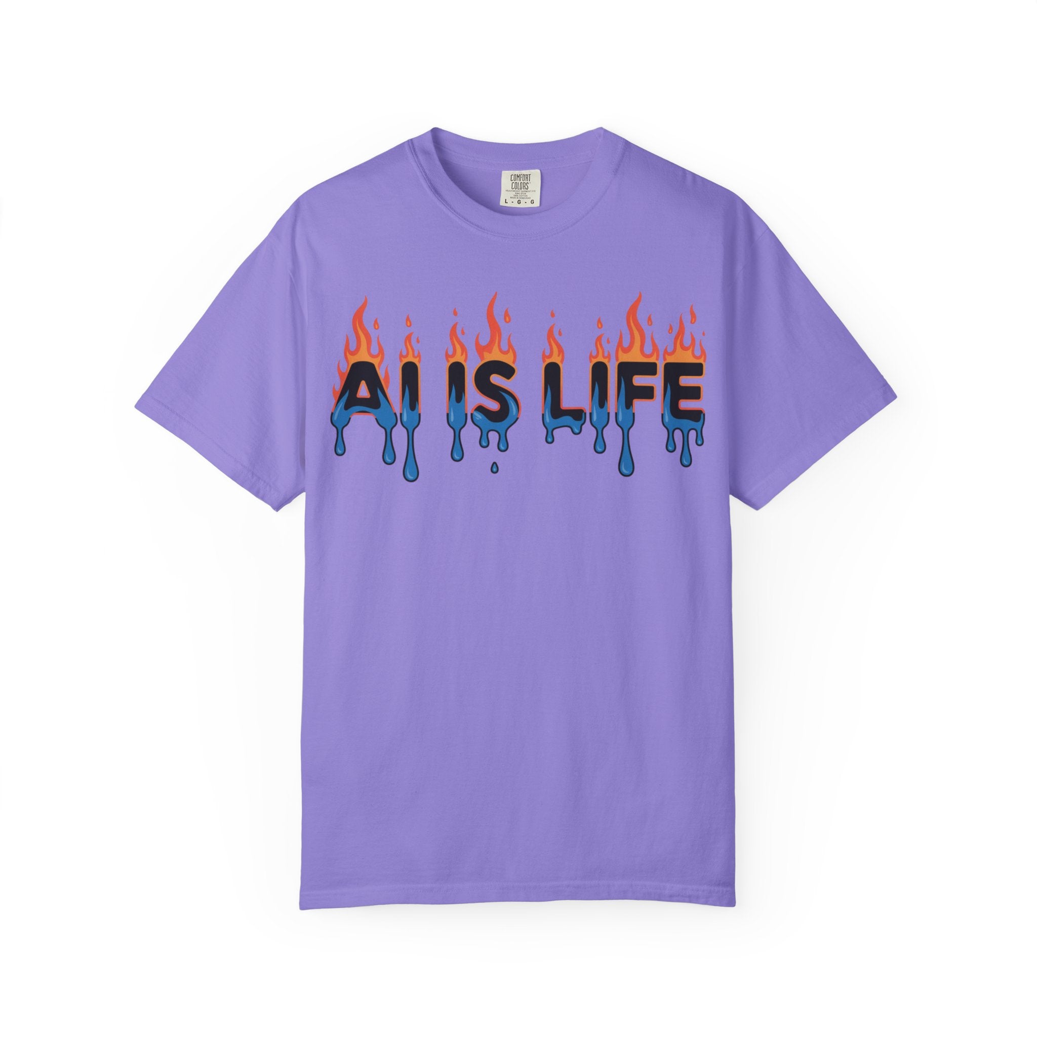 AI IS LIFE – “AI MELTDOWN” Unisex Garment-Dyed T-shirt