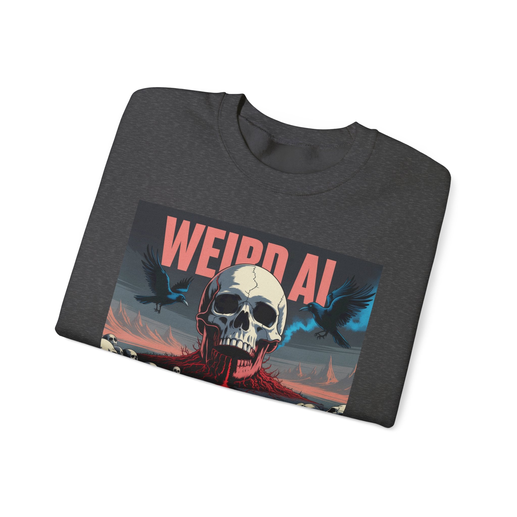 Weird AI  "Skeleton Volcano Edition” Unisex Heavy Blend™ Crewneck Sweatshirt