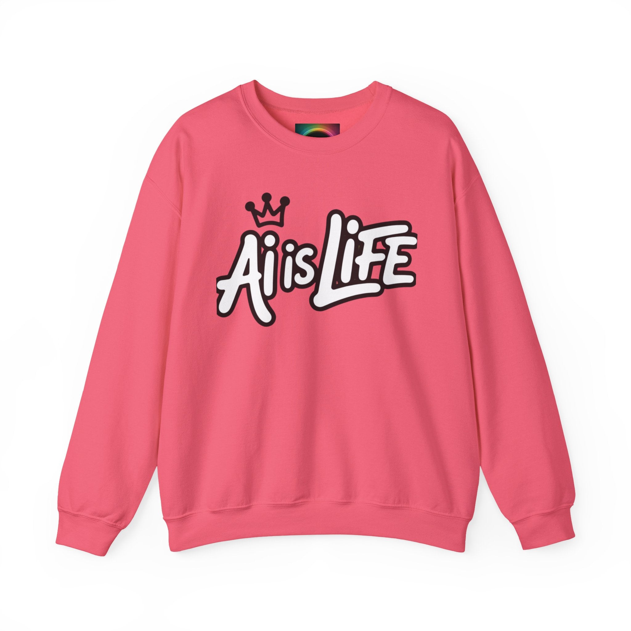 Ai is Life "CROWNED CURSIVE"— Streetwear Crewneck Sweatshirt