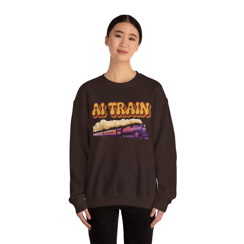 AI TRAIN  "Quantum Rail System" Unisex Heavy Blend™ Crewneck Sweatshirt