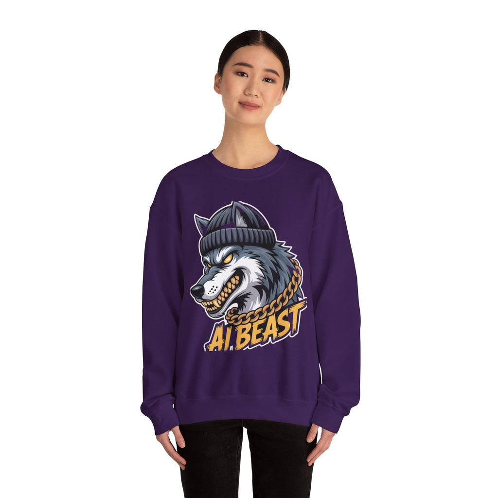AI BEAST  "Wolf Byte Syndicate" Unisex Heavy Blend™ Crewneck Sweatshirt
