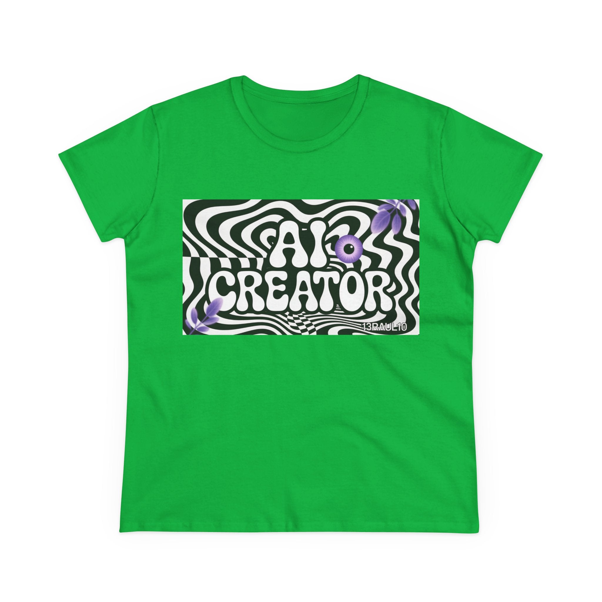 AI Creator  "Optic Loop" Women's Midweight Cotton Tee