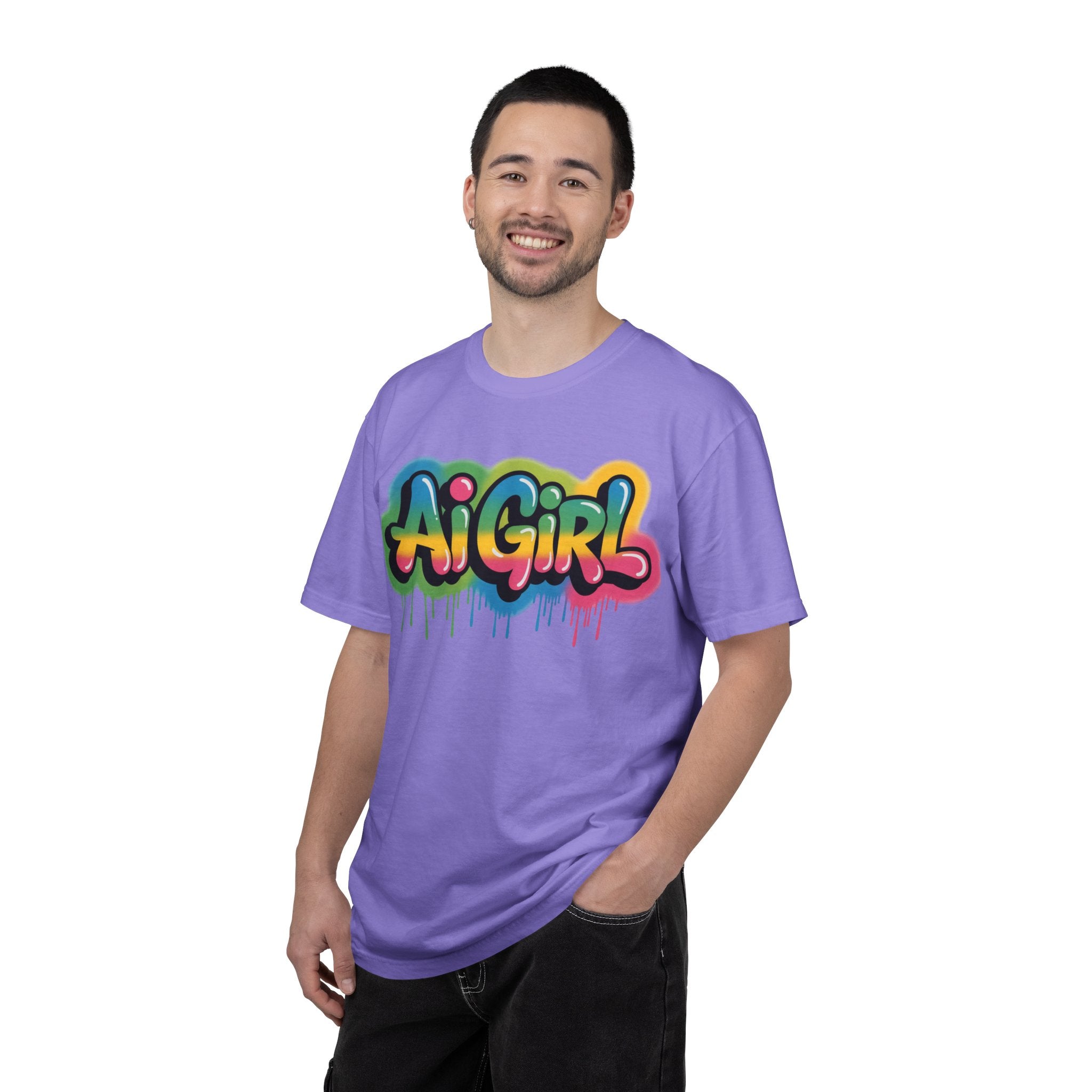 Ai Girl  "Graffiti Glow " Unisex Heavy Blend Garment-Dyed T-shirt