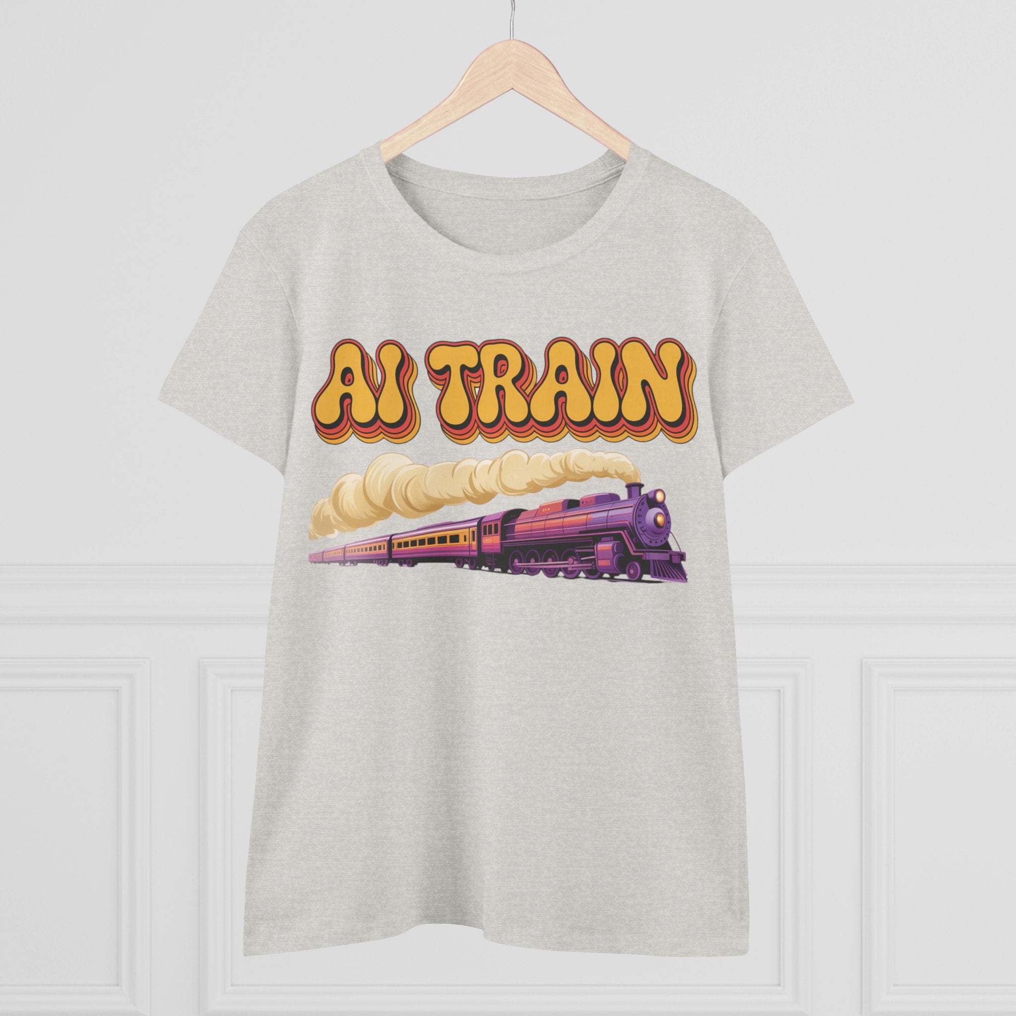 AI TRAIN  "Quantum Rail System" Women's Midweight Cotton Tee
