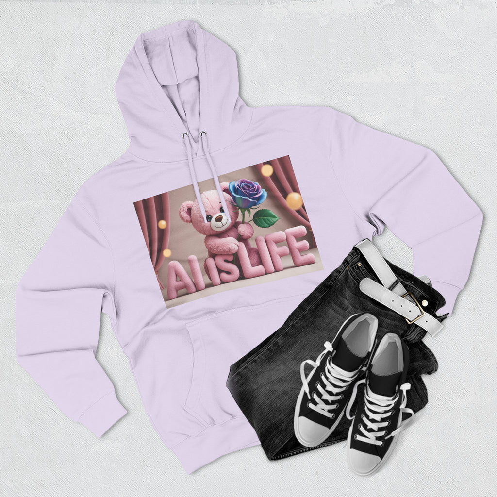 AI IS LIFE  "CUTE CIRCUIT" Three-Panel Fleece Hoodie