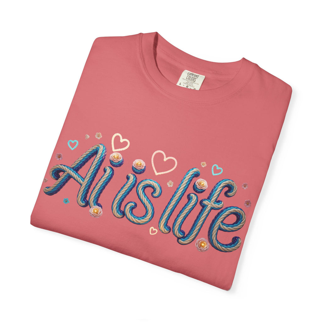AI is Life  "TWISTED BEAUTY" Unisex Garment-Dyed T-shirt