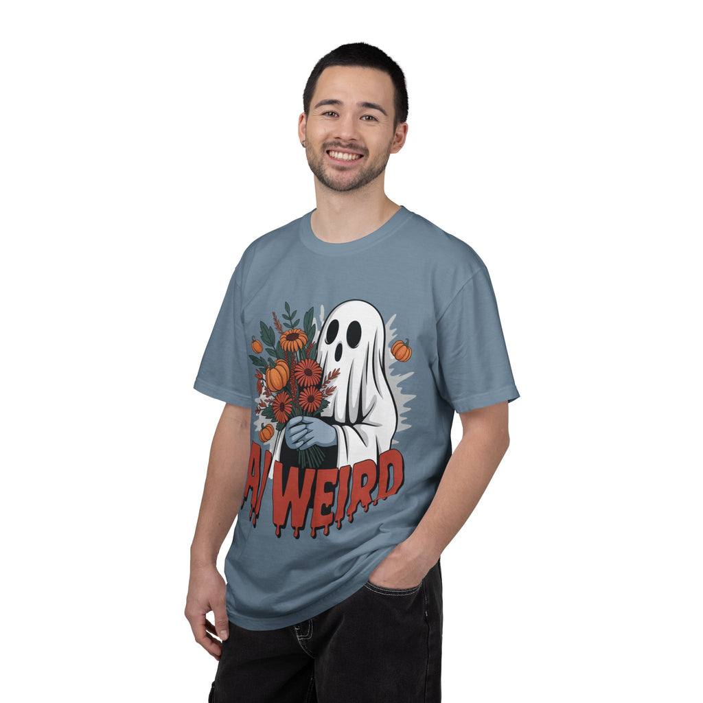 AI WEIRD "Glitch Garden Ghost" Unisex Garment-Dyed T-shirt