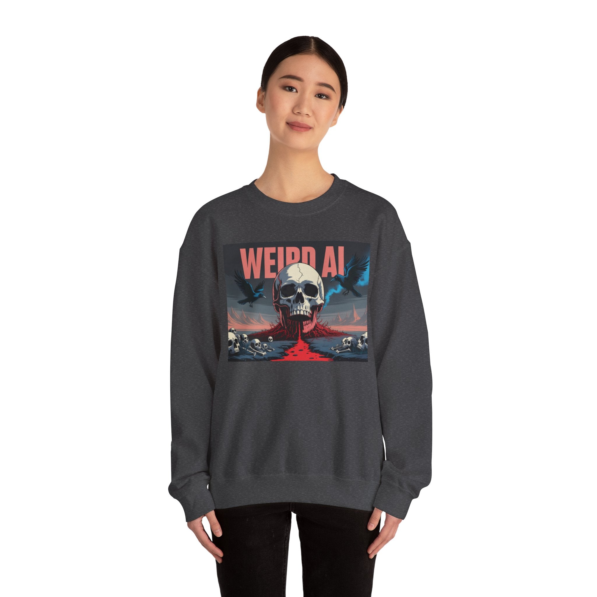 Weird AI  "Skeleton Volcano Edition” Unisex Heavy Blend™ Crewneck Sweatshirt