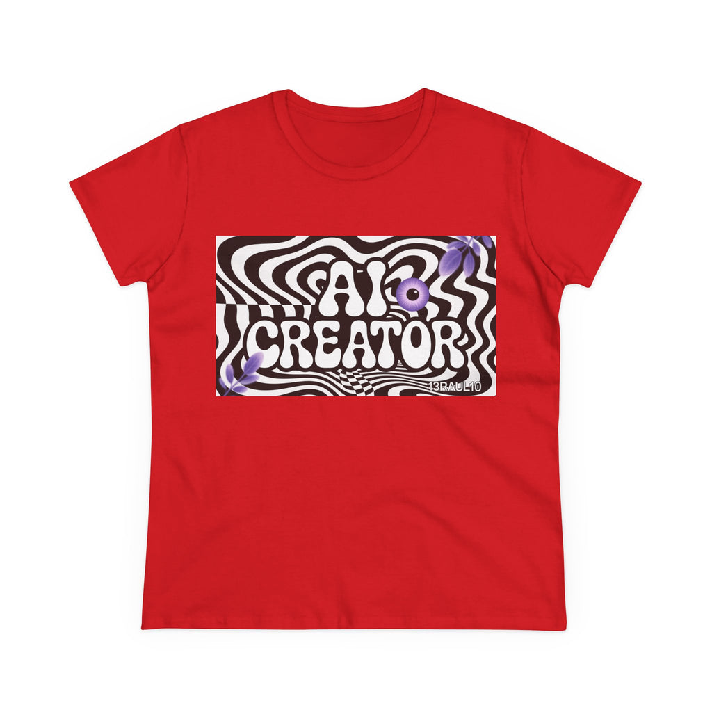 AI Creator  "Optic Loop" Women's Midweight Cotton Tee