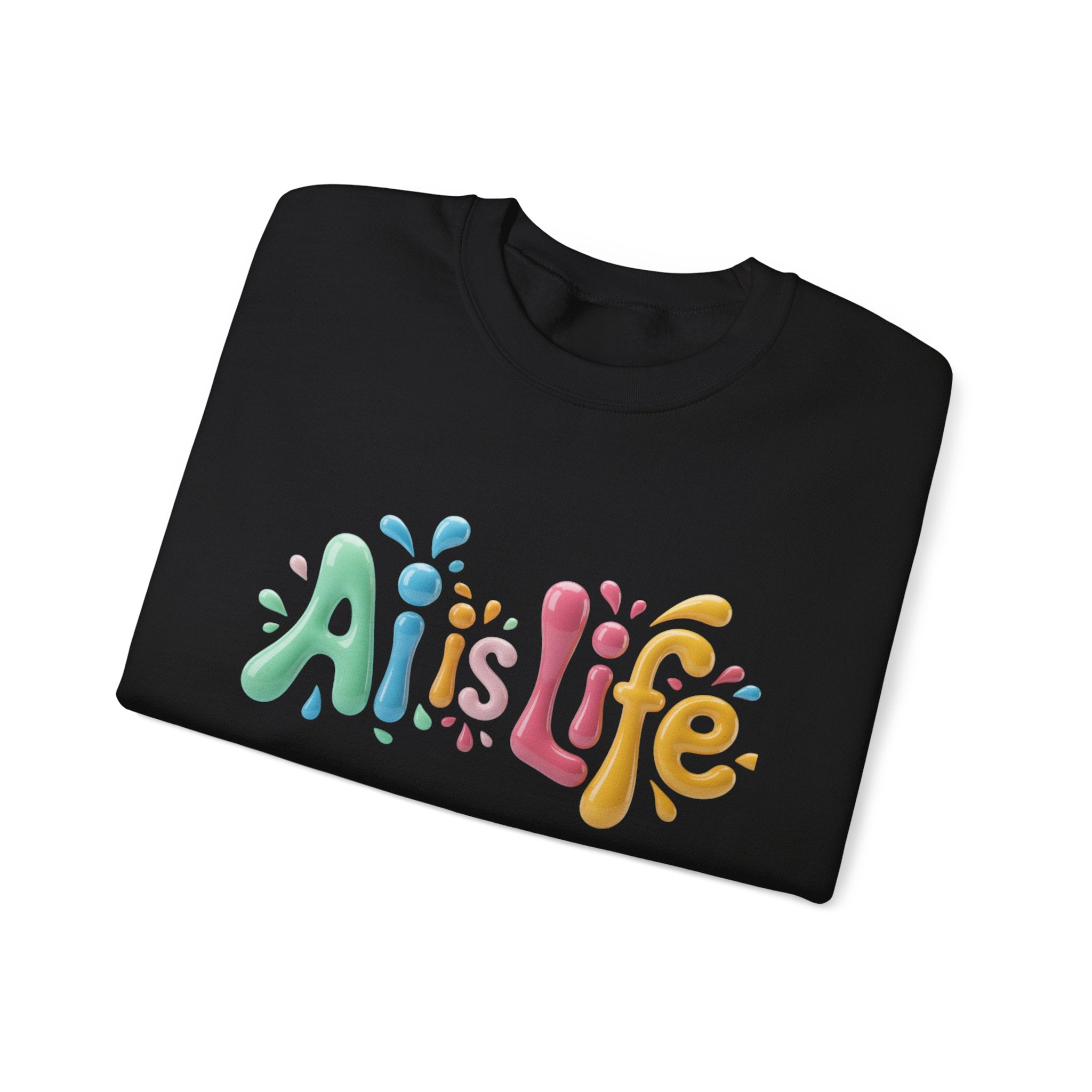 AI IS LIFE  “Colorful Circuit Pop”  Unisex Heavy Blend™ Crewneck Sweatshirt