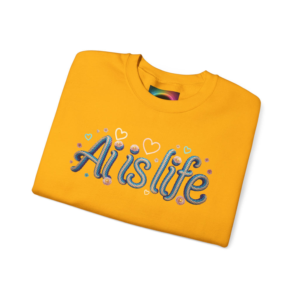 AI is LIFE " TWISTED BEAUTY " Retro Script Graphic Pullover for Artists Sweatshirt
