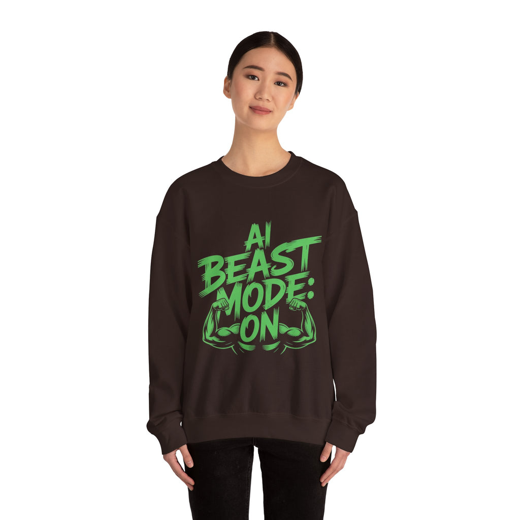AI BEAST MODE: ON “DIGITAL HULK ENERGY” Unisex Heavy Blend™ Crewneck Sweatshirt