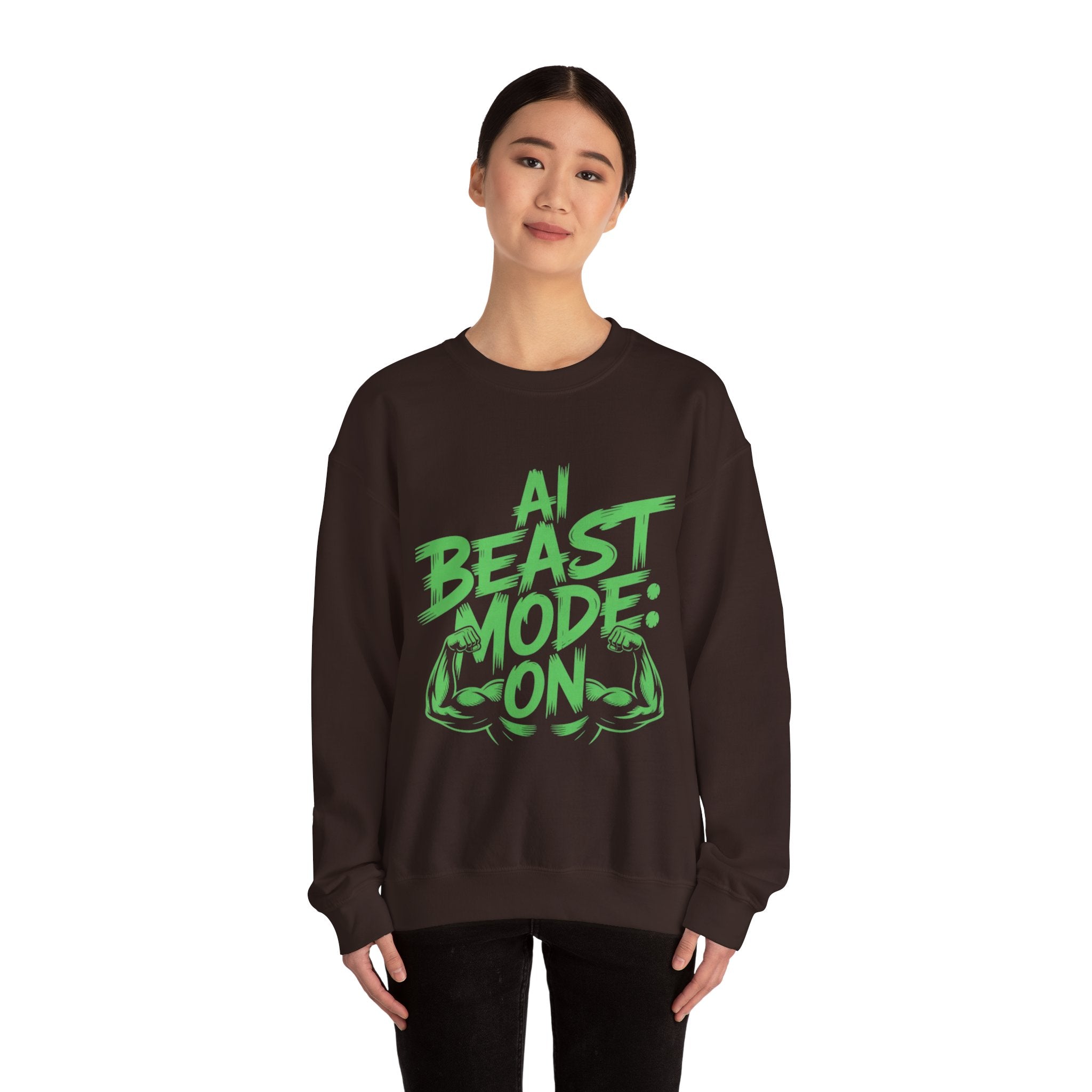 AI BEAST MODE: ON “DIGITAL HULK ENERGY” Unisex Heavy Blend™ Crewneck Sweatshirt