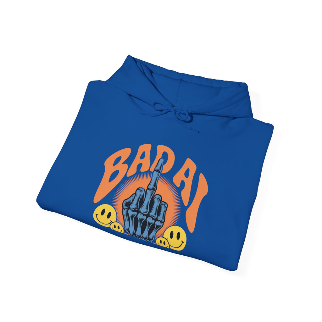 Bad Day Middle Finger Hoodie – Retro Skull Hand Graphic Sweatshirt