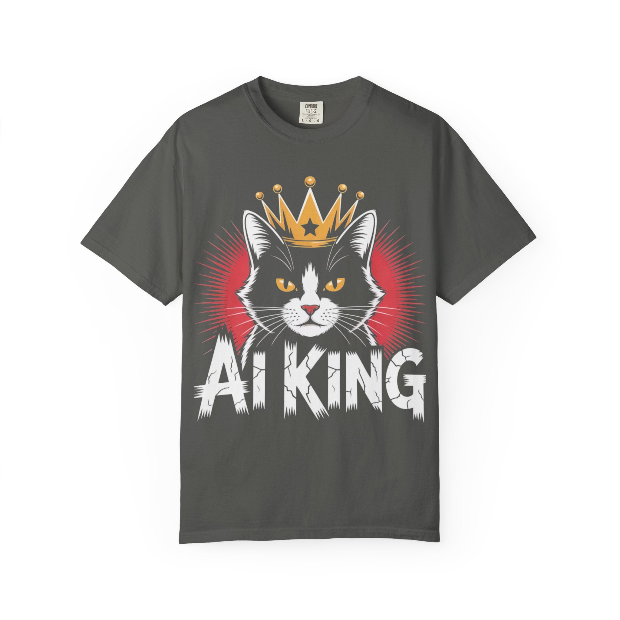 AI king ""Glitch Monarch"" Garment-Dyed T-shirt (Men)