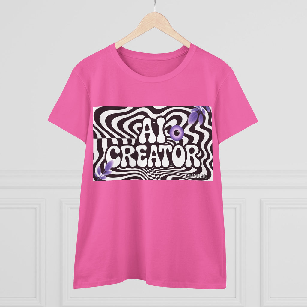 AI Creator  "Optic Loop" Women's Midweight Cotton Tee