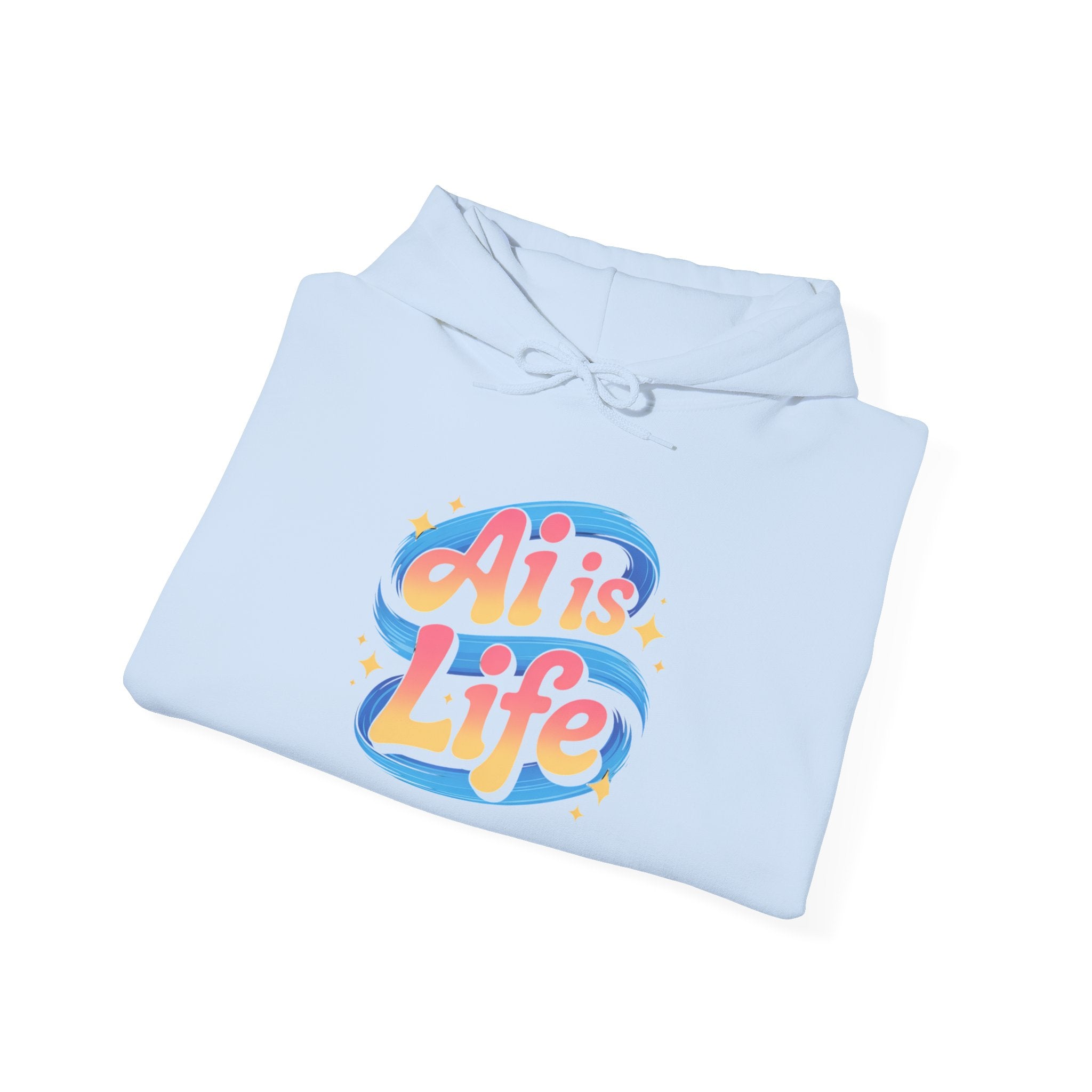 AI is Life "COSMIC SWIRL" — Retro Colorful Graphic Pullover Hoodie