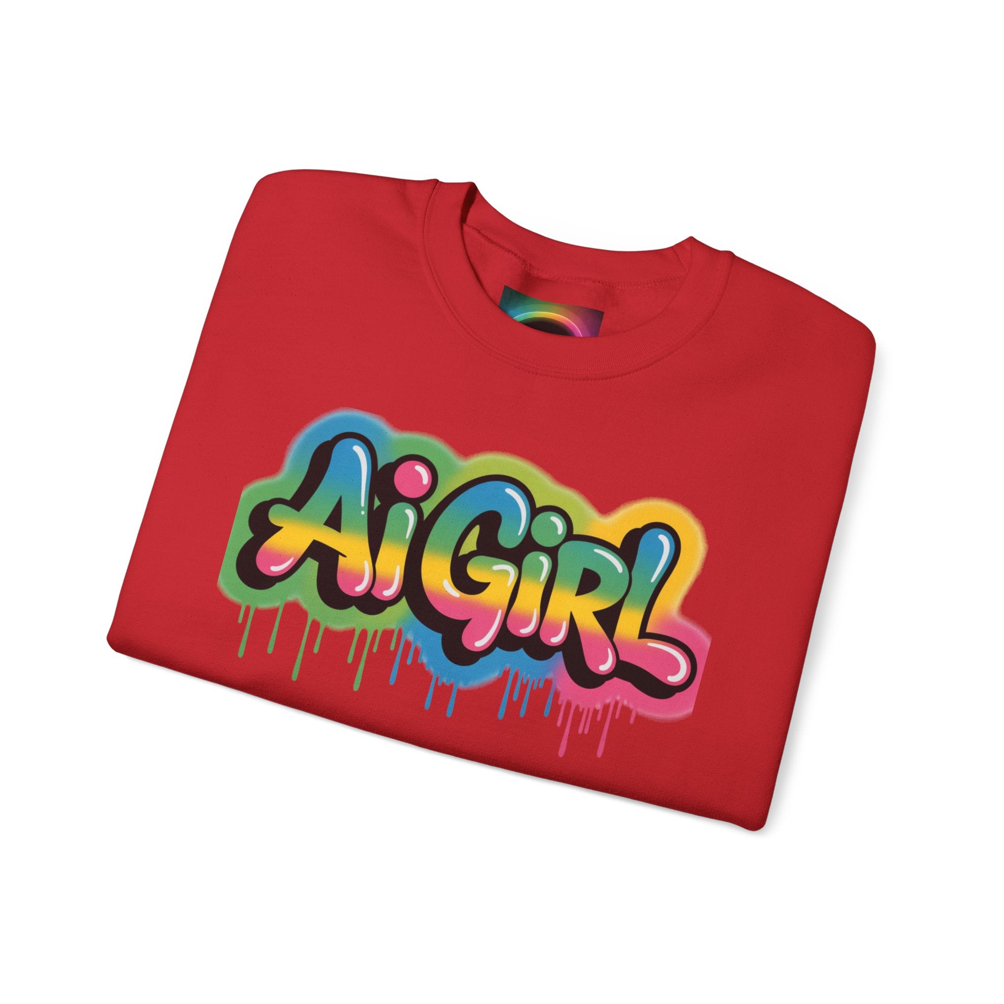 Ai Girl "Graffiti Glow" Unisex Heavy Blend Crewneck Sweatshirt