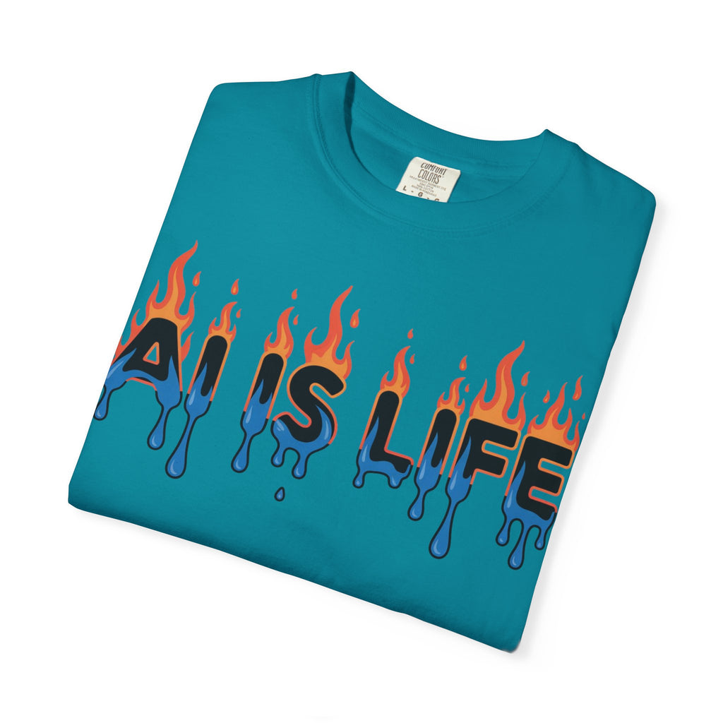 AI IS LIFE – “AI MELTDOWN” Unisex Garment-Dyed T-shirt