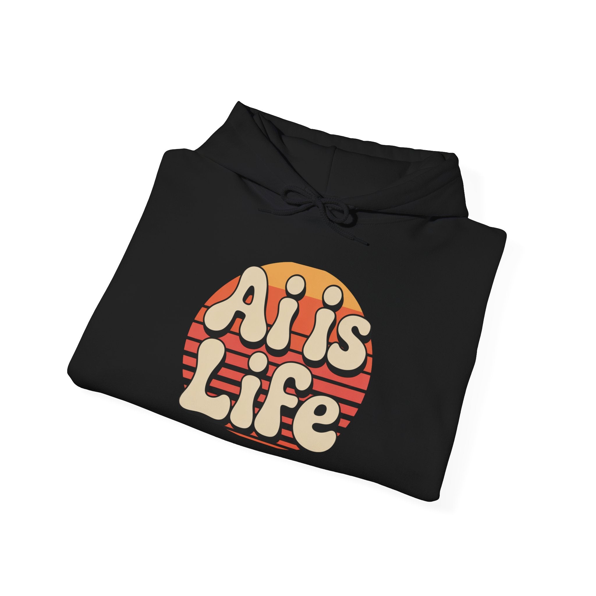 AI is Life "SUNSET CIRCUITRY" Unisex Minimal Blank Hooded Sweatshirt