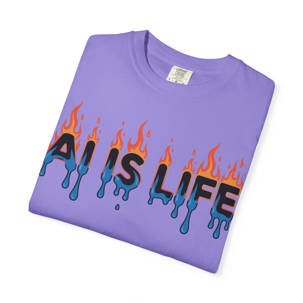 AI IS LIFE – “AI MELTDOWN” Unisex Garment-Dyed T-shirt