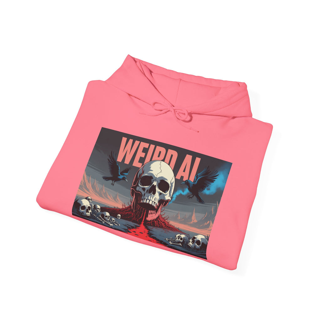 Weird AI " Skeleton Volcano Edition " Unisex Heavy Blend™ Hooded Sweatshirt