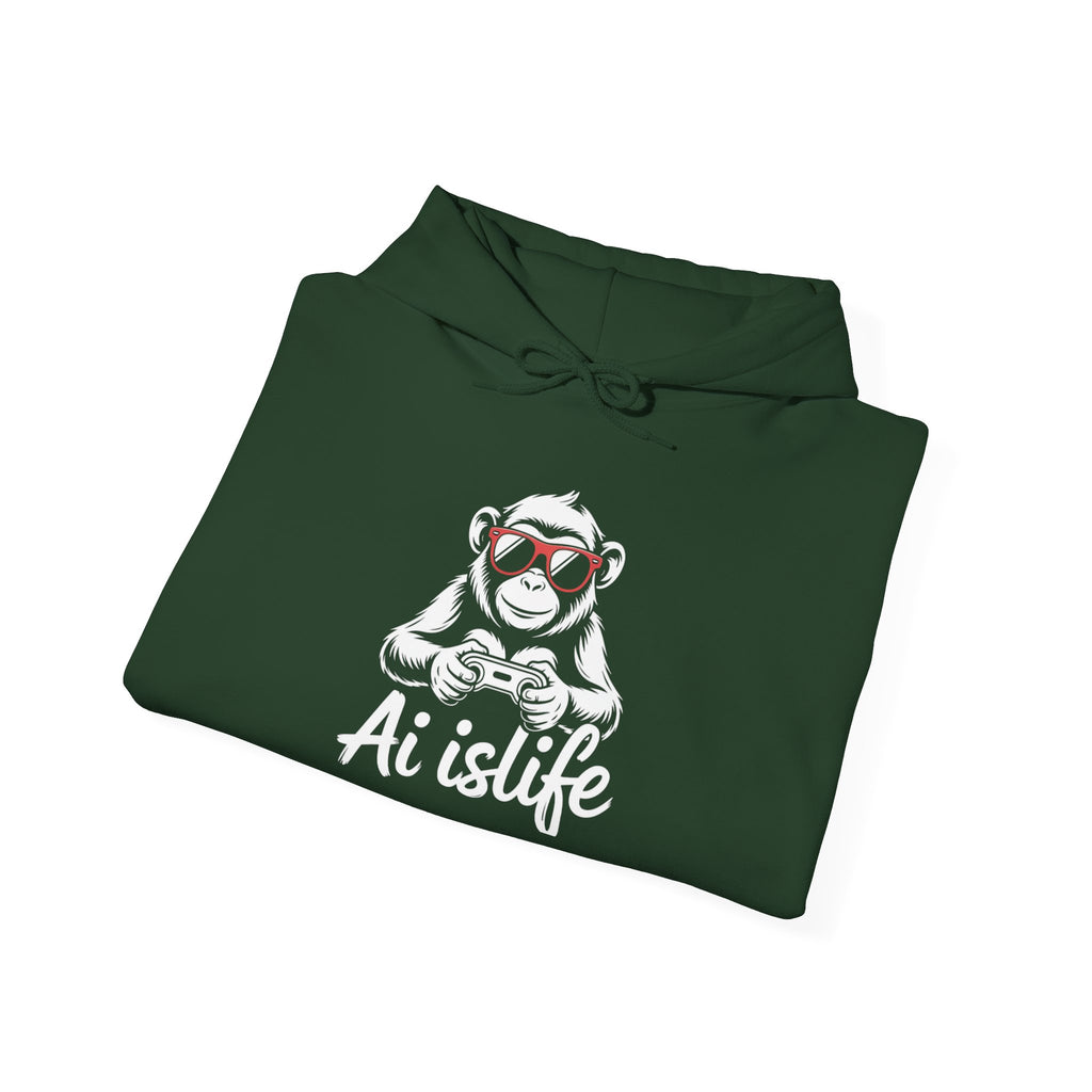 AI is Life "GAMER CHIMP ELITE" Unisex Graphic Pullover Hoodie