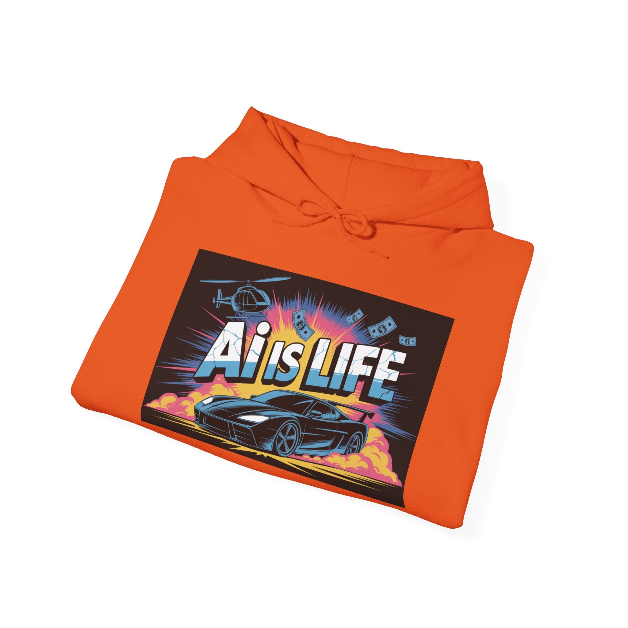AI is LIFE " Action Mode "  Unisex Heavy Blend™ Hooded Sweatshirt