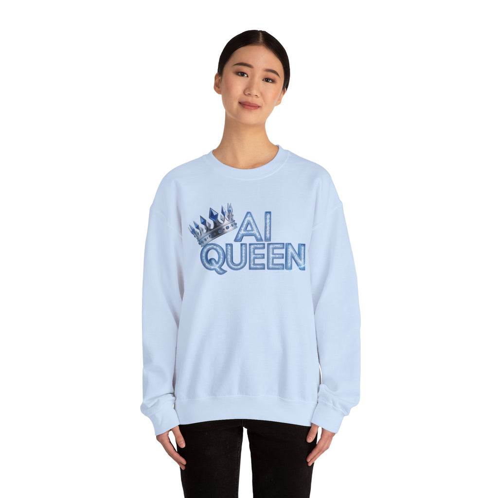 AI Queen "Frost Crown Frequency" Unisex Heavy Blend™ Crewneck Sweatshirt