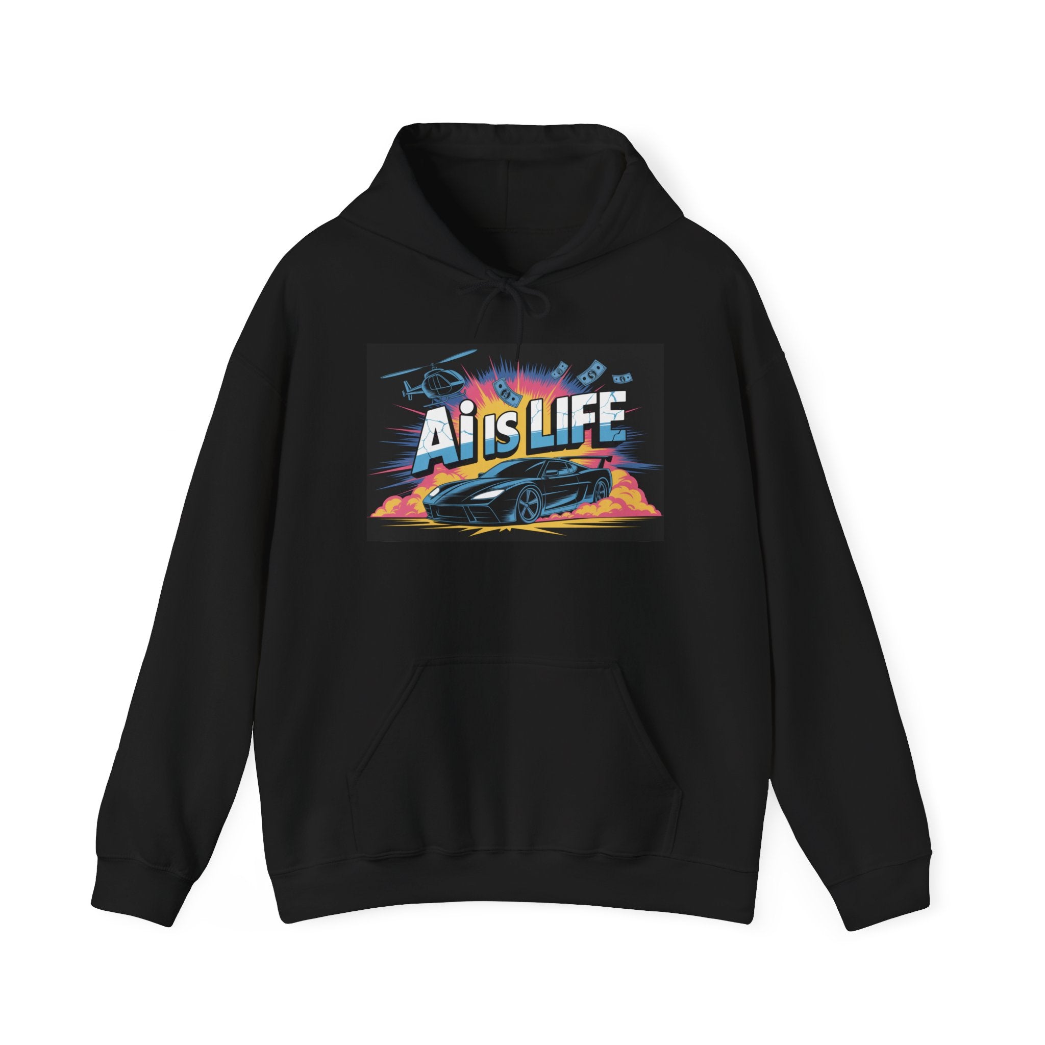 AI is LIFE " Action Mode "  Unisex Heavy Blend™ Hooded Sweatshirt