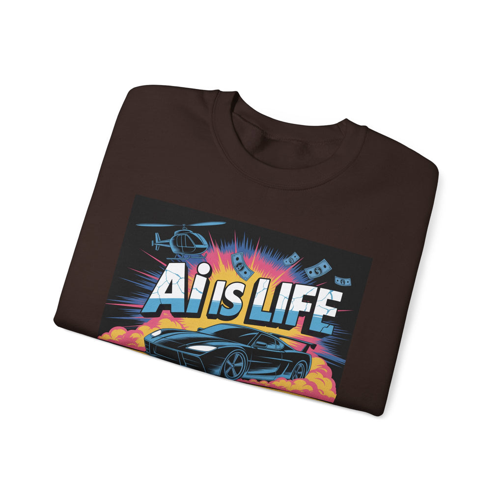 AI Is Life  "Action Mode”  Unisex Heavy Blend™ Crewneck Sweatshirt