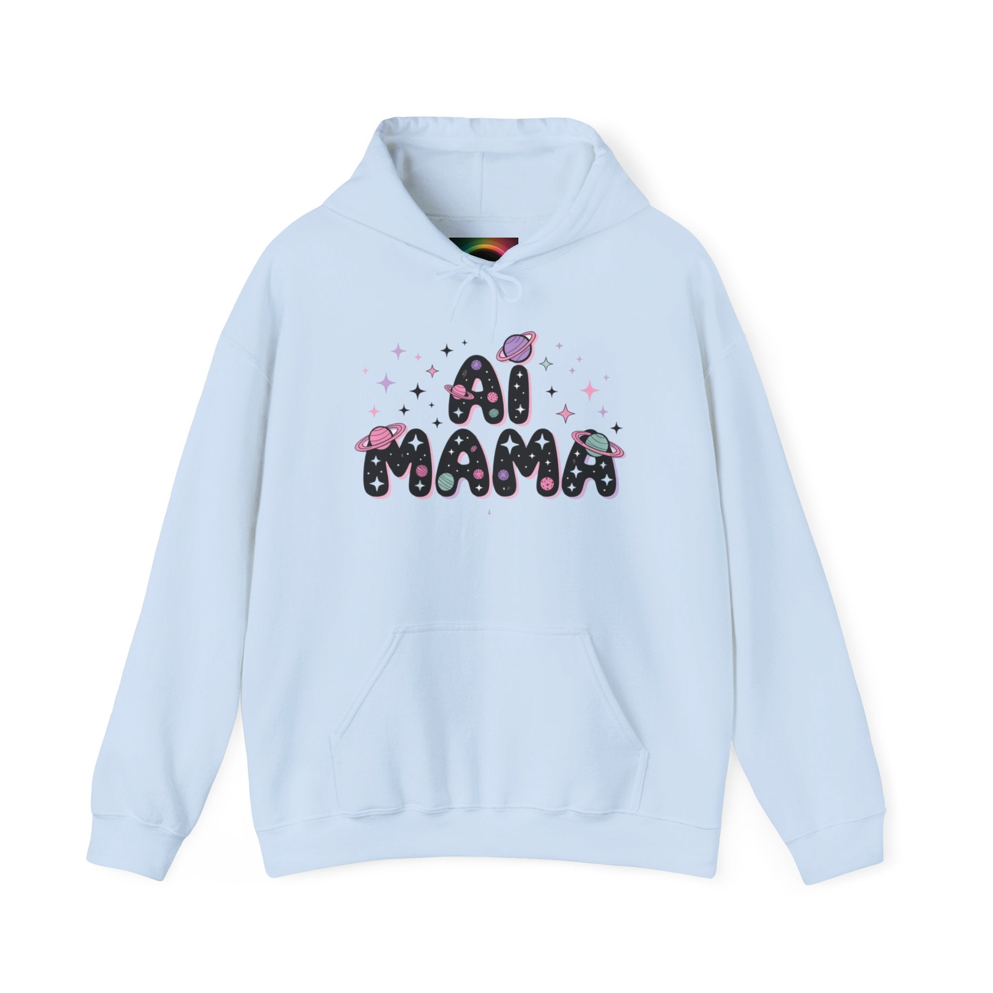 AI Mama Hoodie — Cute Space-Themed “Digital Daydreamer” Graphic Pullover