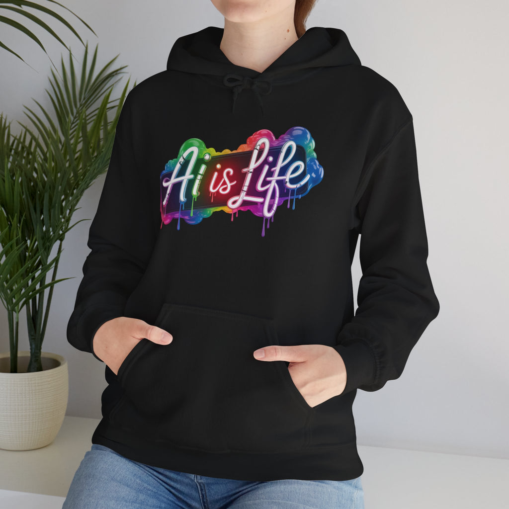 AI is LIFE  “PipeDream Intelligence” Unisex Heavy Blend™ Hooded Hoodie