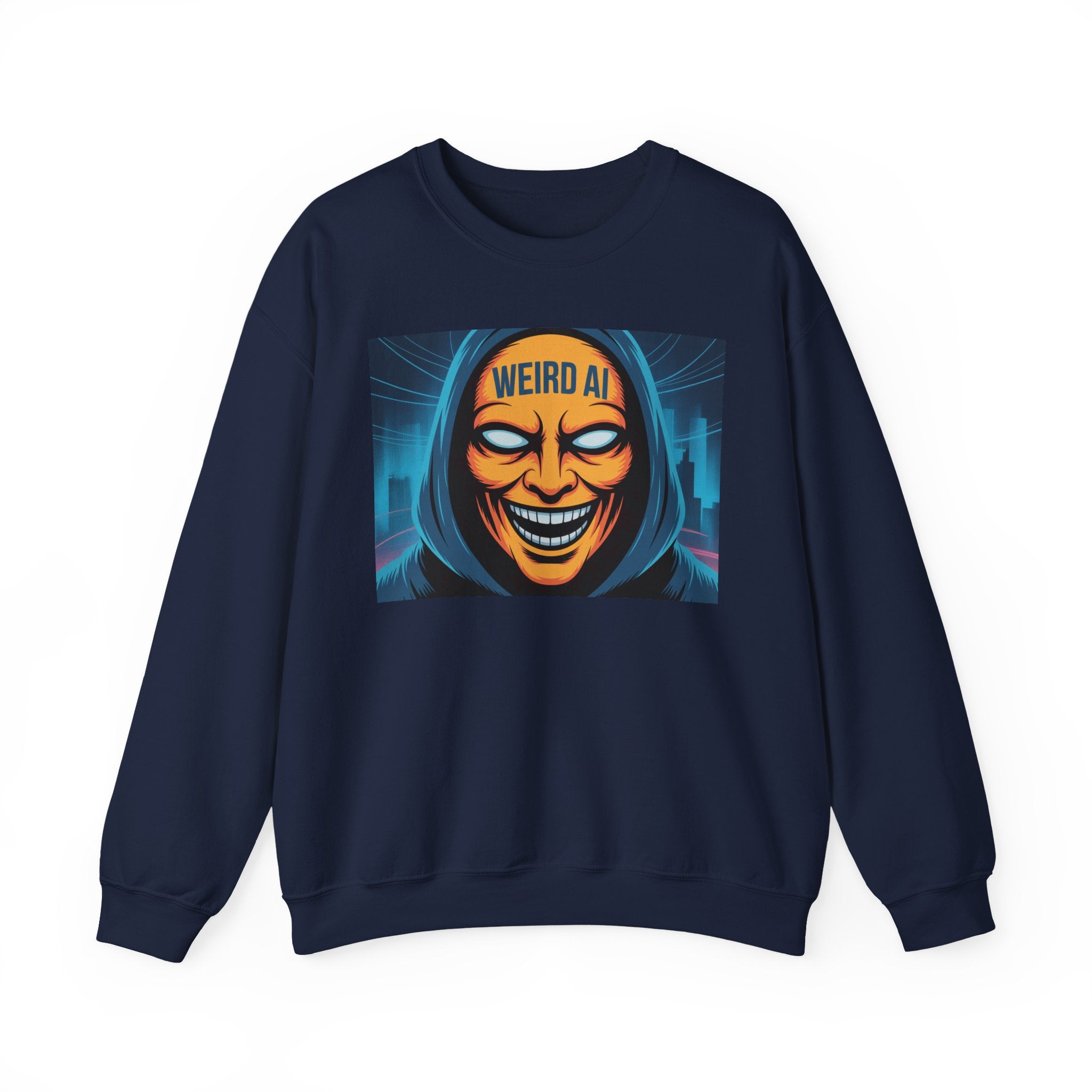 Weird AI "Masked Mode" Unisex Heavy Blend™ Crewneck Sweatshirt