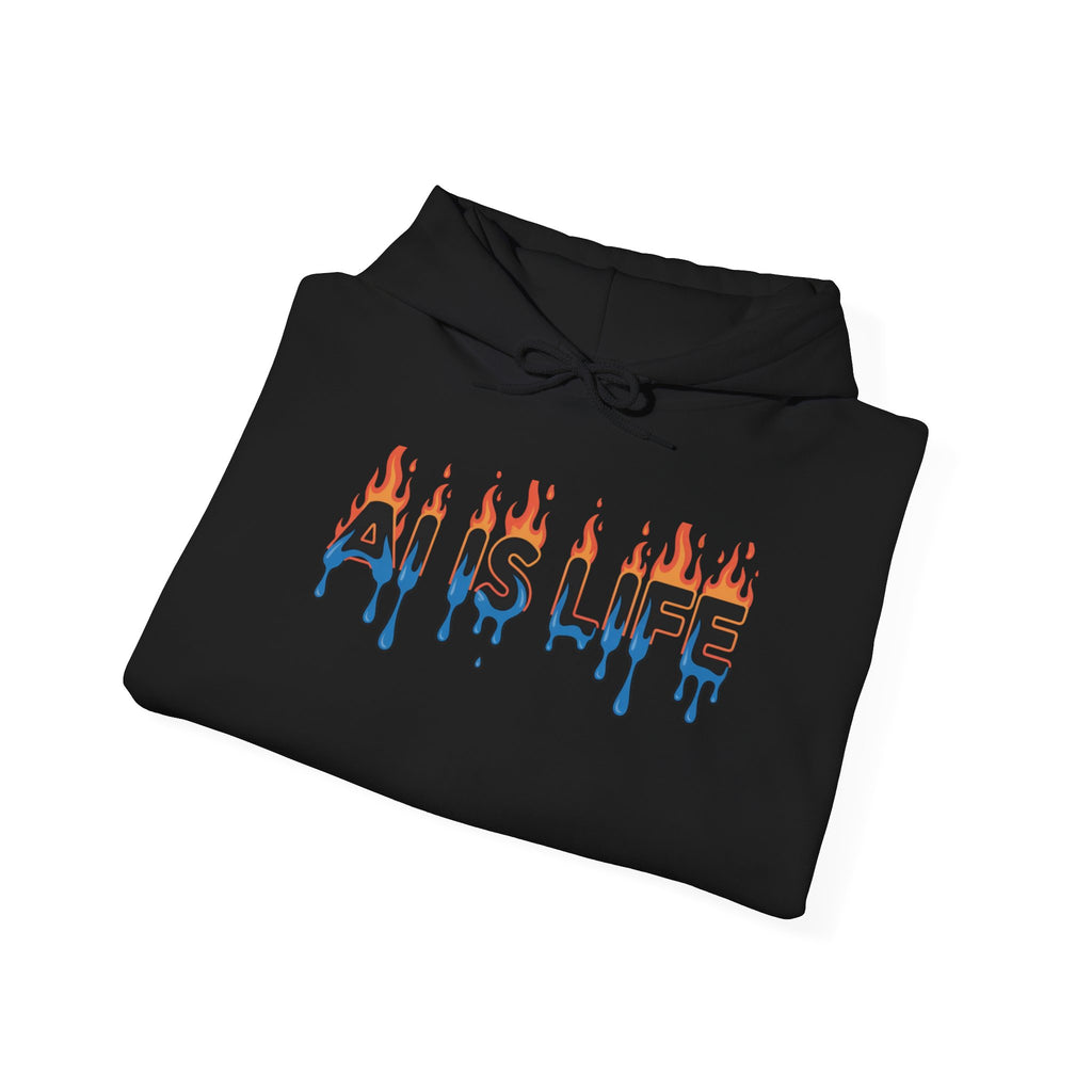 AI IS LIFE   “AI MELTDOWN”  Unisex Heavy Blend™ Hooded Sweatshirt