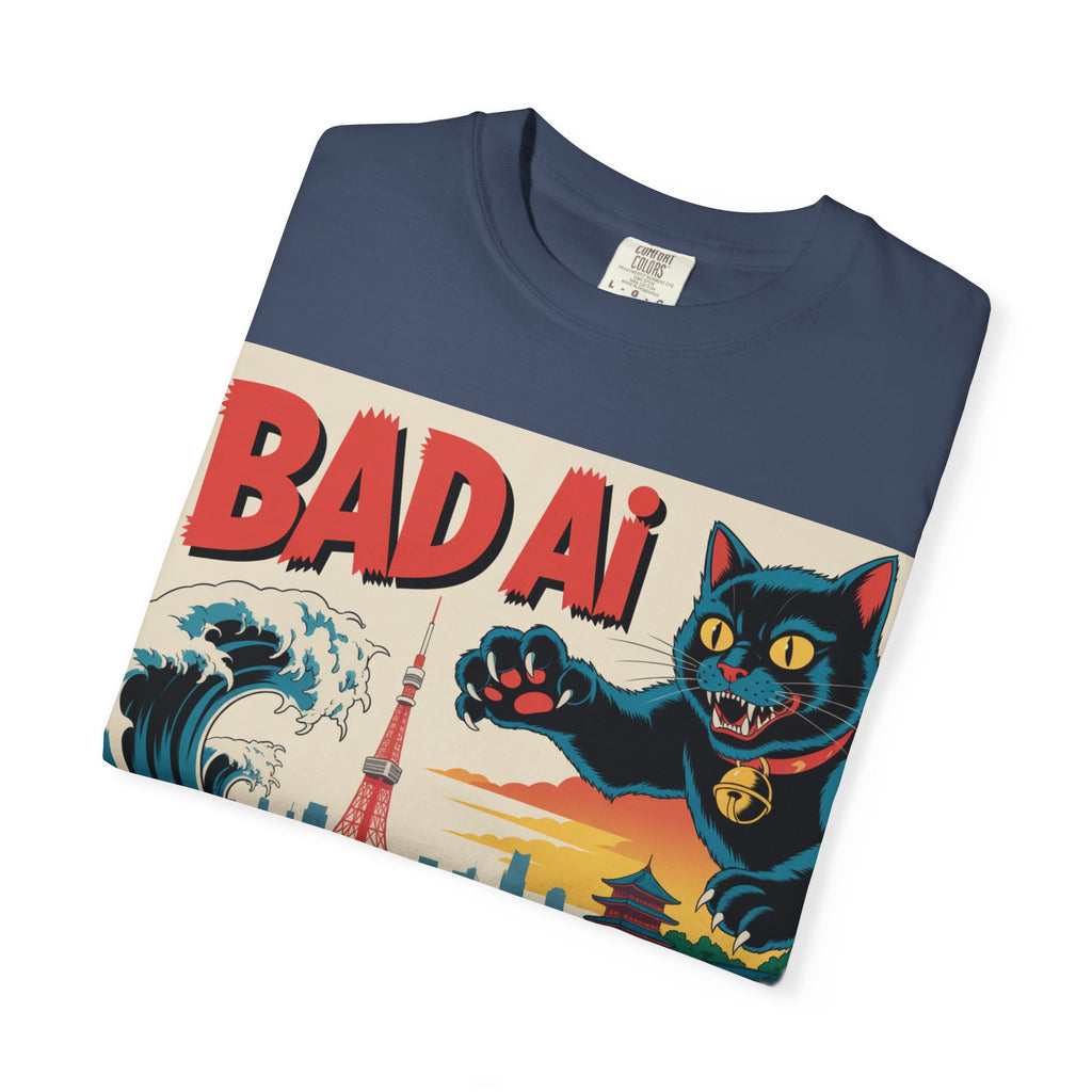 BAD AI  " Kaiju Kitty "  Unisex Garment-Dyed T-shirt