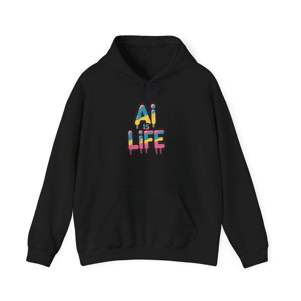 AI IS LIFE " Neon Circuit "  Unisex Heavy Blend™ Hooded Sweatshirt