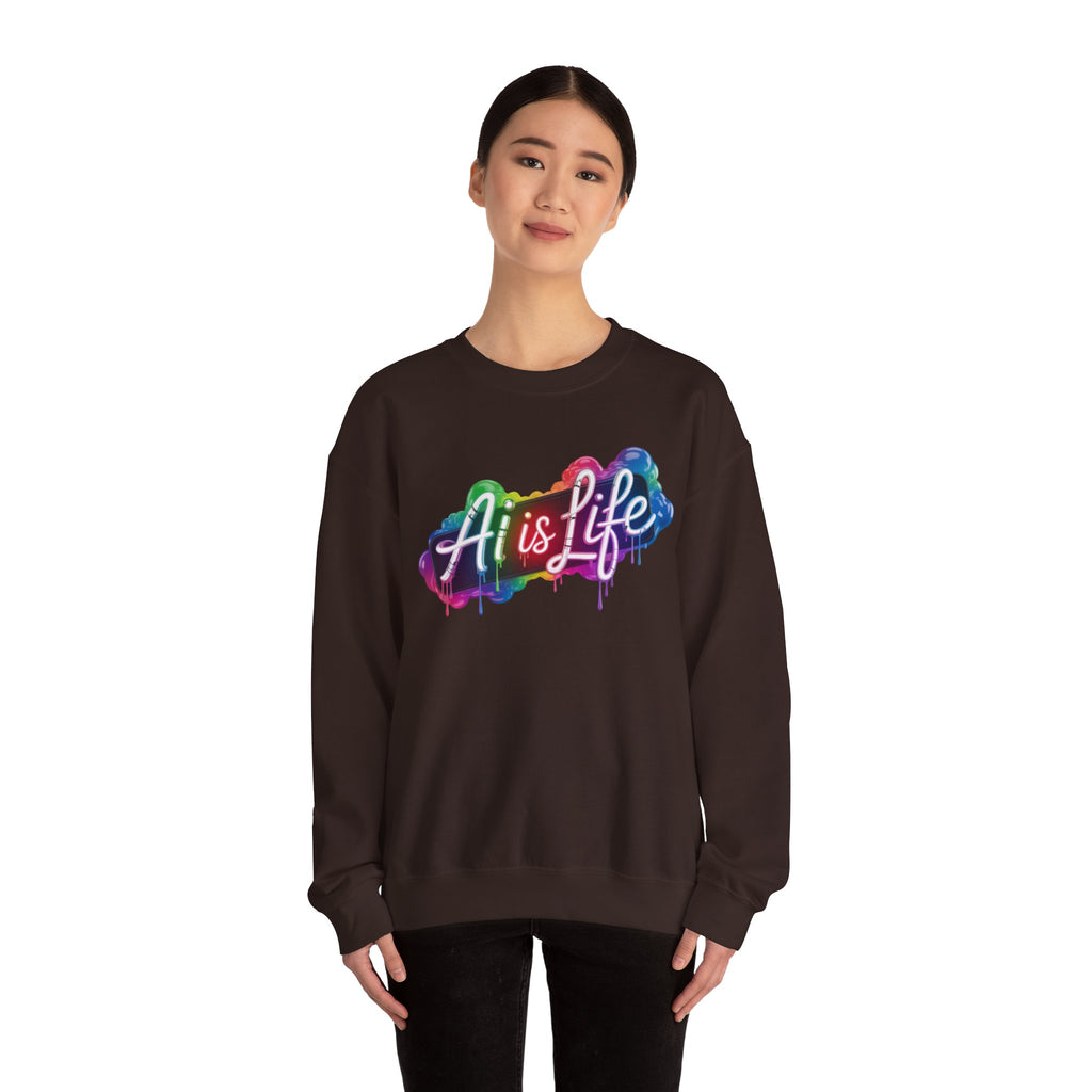 AI is LIFE  “PipeDream Intelligence”  Heavy Blend™ Crewneck Sweatshirt