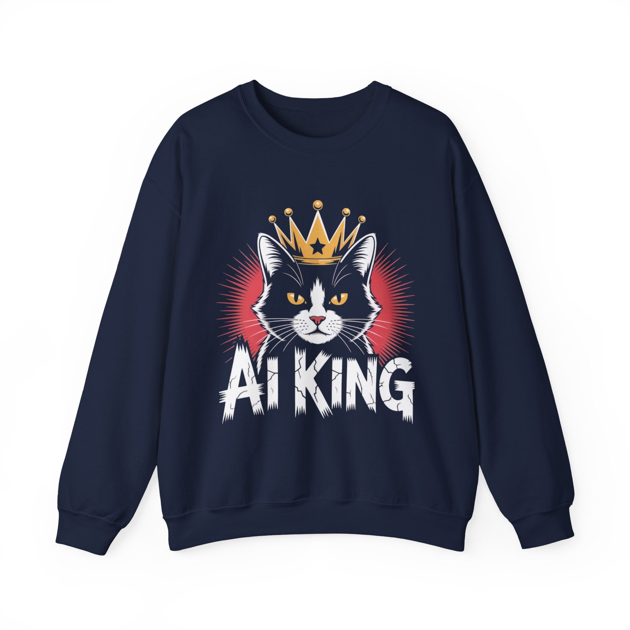 AI King  "Glitch Monarch" Unisex Heavy Blend™ Crewneck Sweatshirt