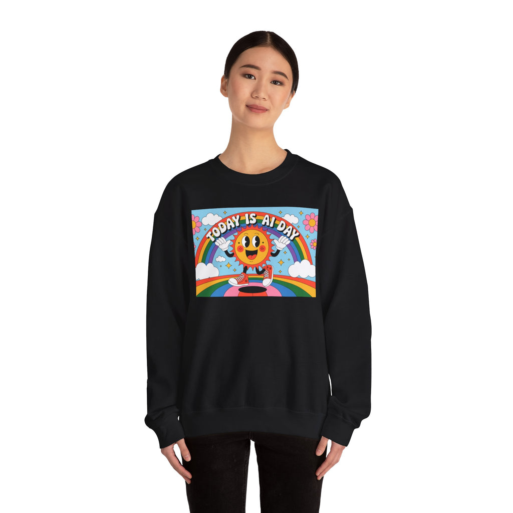 Today Is AI Day  "Sunshine Circuit" Unisex Heavy Blend™ Crewneck Sweatshirt