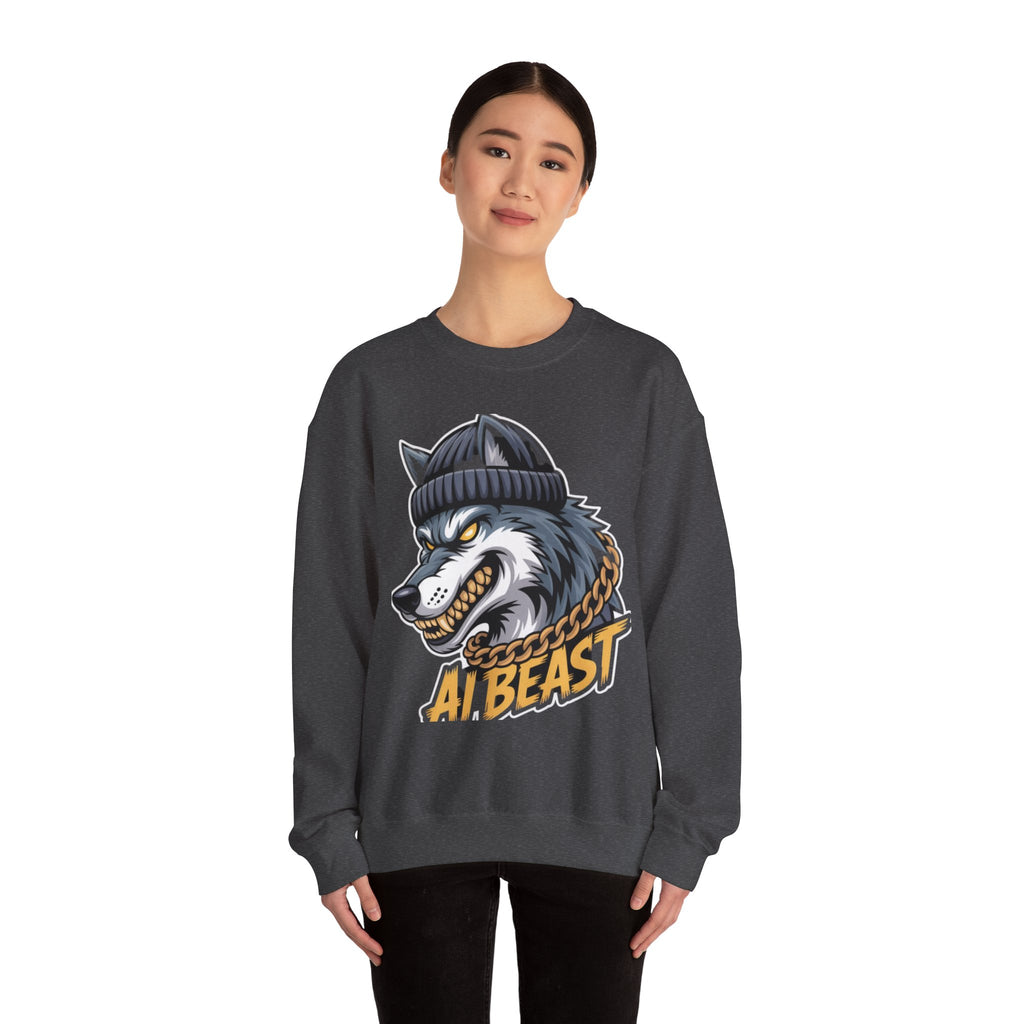 AI BEAST  "Wolf Byte Syndicate" Unisex Heavy Blend™ Crewneck Sweatshirt