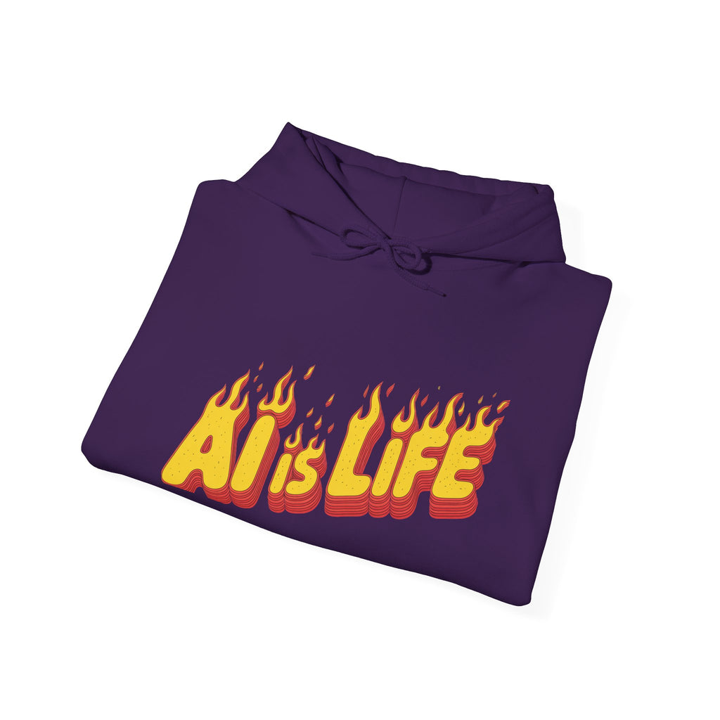 AI is LIFE “FLAME CODE” Unisex Heavy Blend™ Hooded Sweatshirt