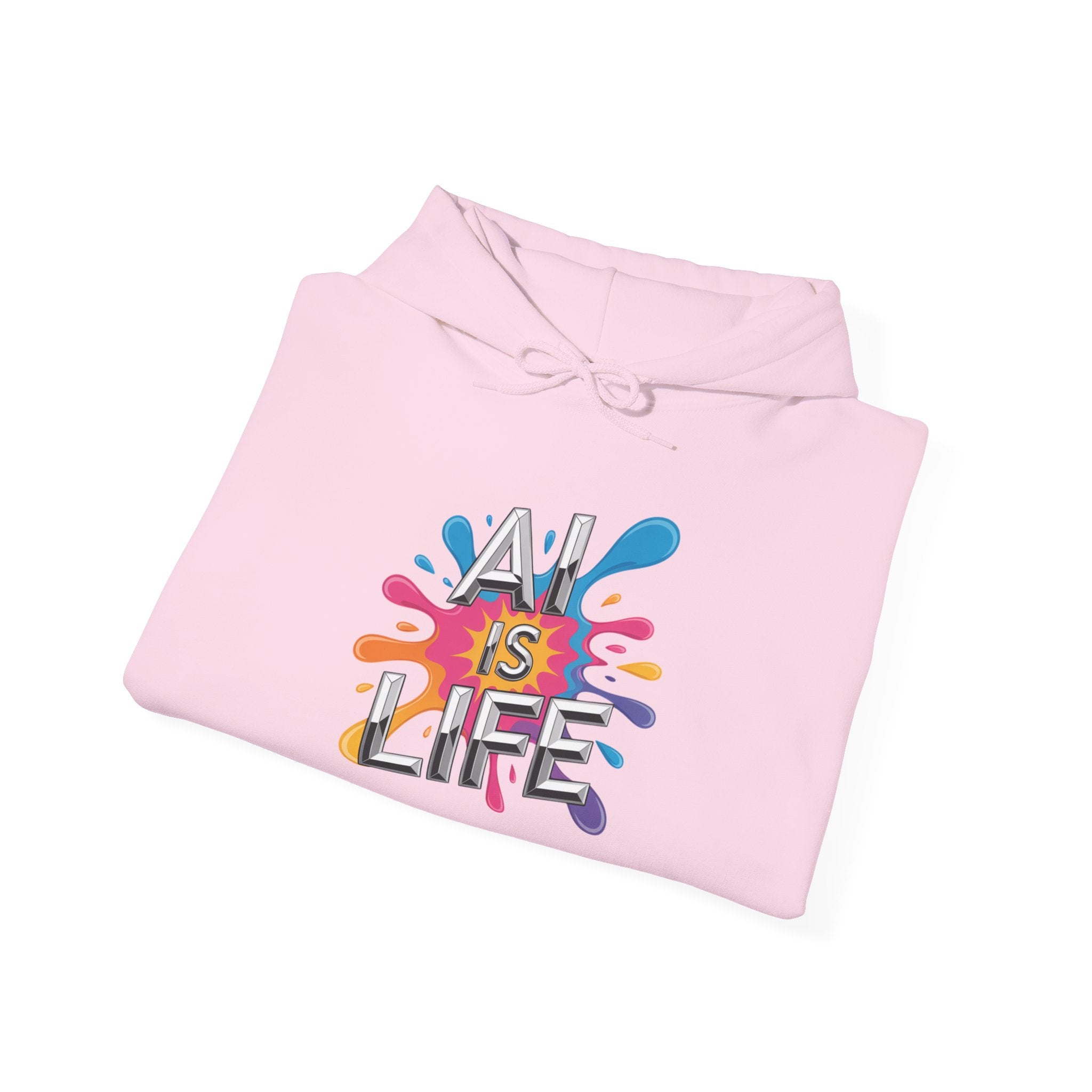 AI is Life "CHROME SPLATTER" Unisex Graphic Pullover Hoodie