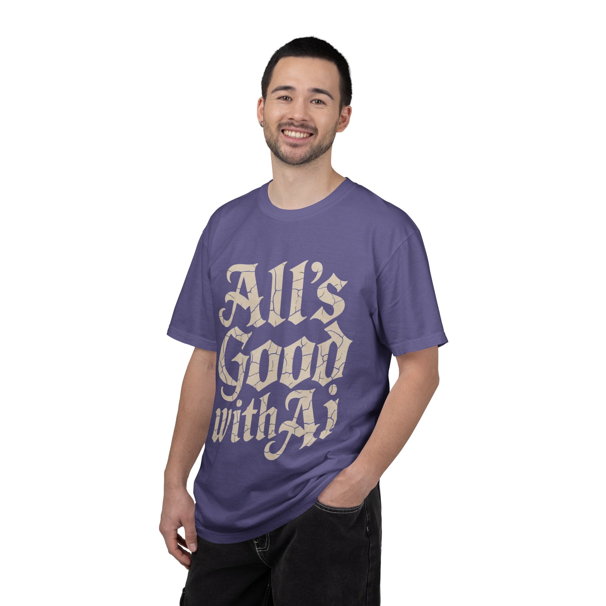 ALL’S GOOD WITH AI “Cracked Code Classic” Unisex Garment-Dyed T-shirt